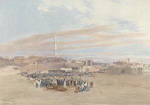 The Market Place，Tanga，Egypt，1874（wc over graphite）